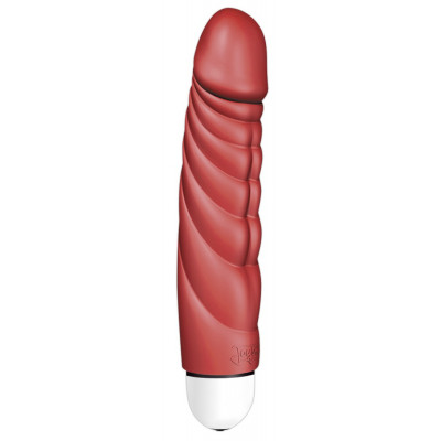 VIBRATORE REALISTICO CON RILIEVI AD ONDA \"MR. PERFECT\" ROSSO - 18 CM